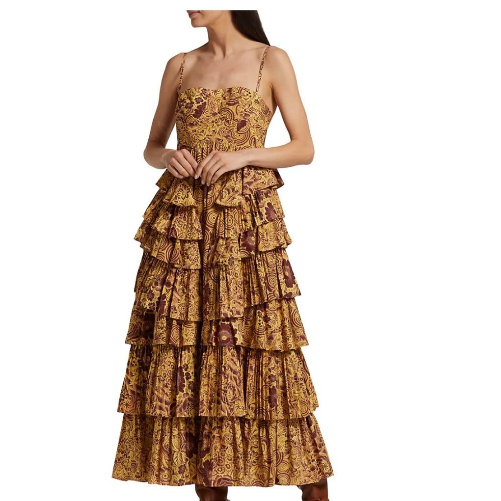 Ulla Johnson Avery Printed Tiered Gown